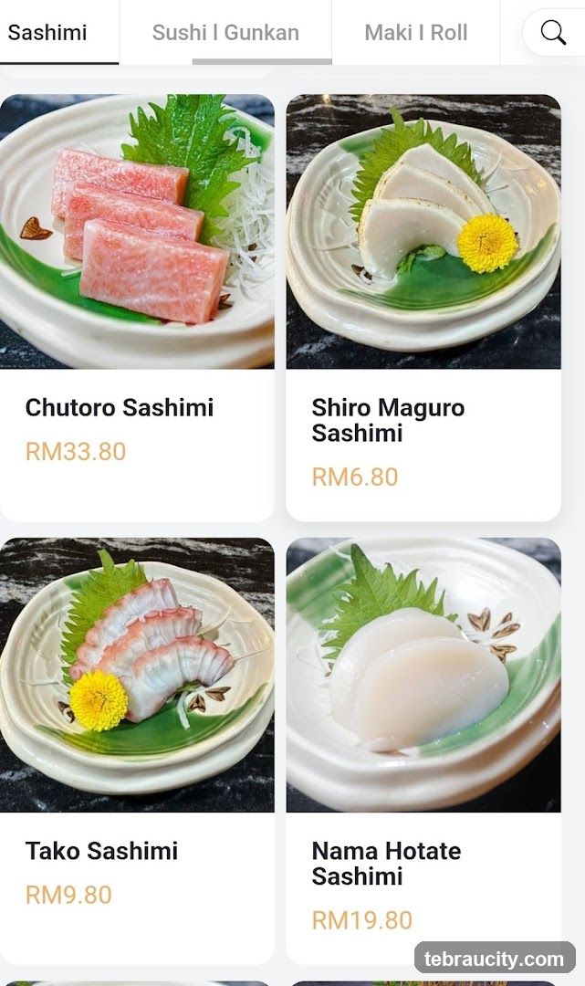 Sushi I Gunkan Menu Section