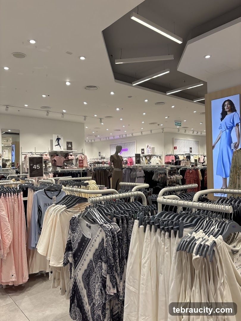 Interior of clothing store
