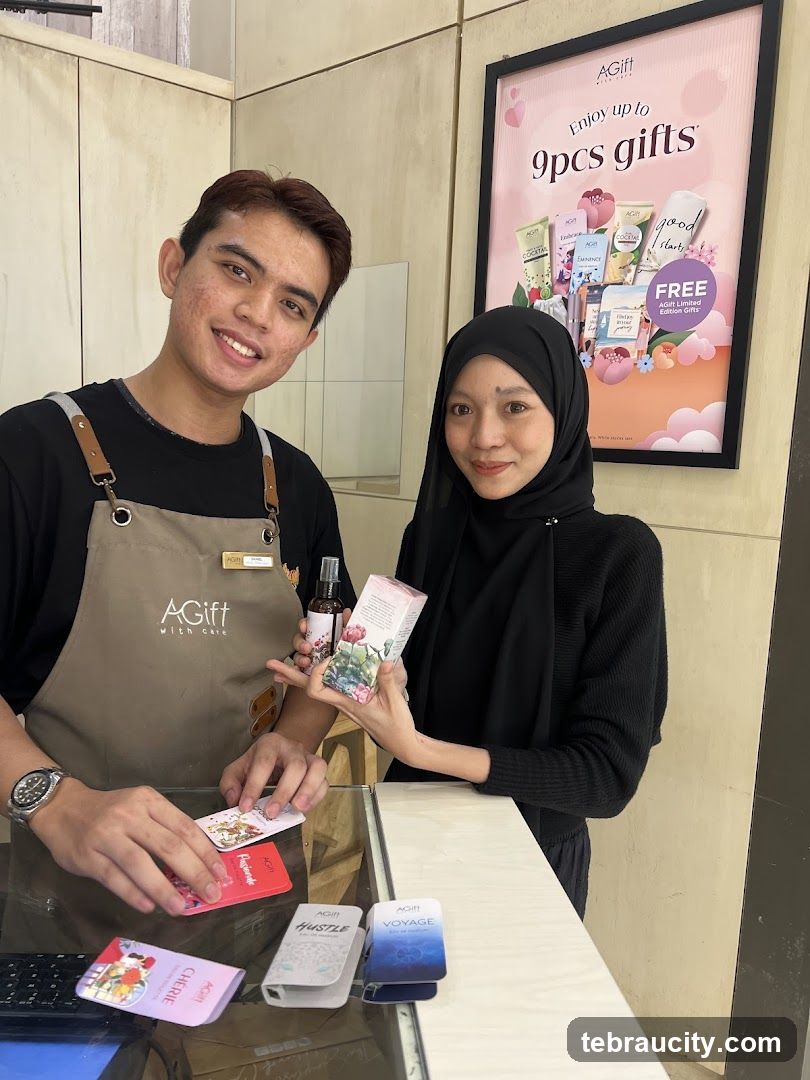 AGift with care staff at counter