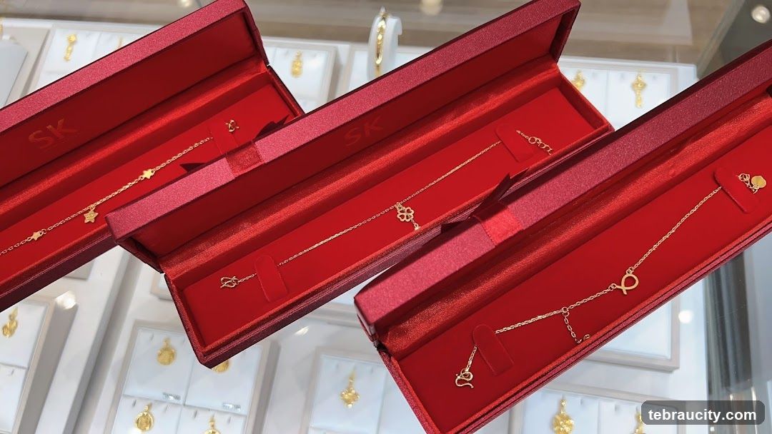 Gold Bracelets in Display Boxes