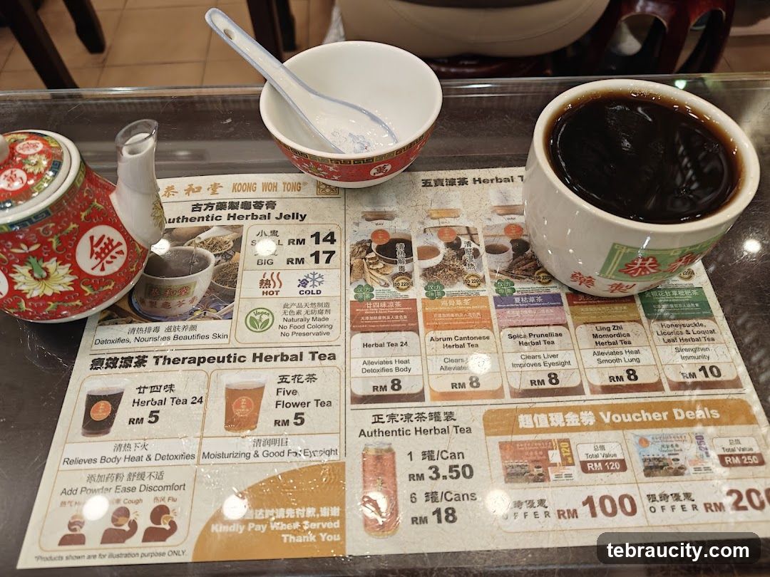 KOONG WOH TONG Authentic Herbal Jelly and Tea Menu
