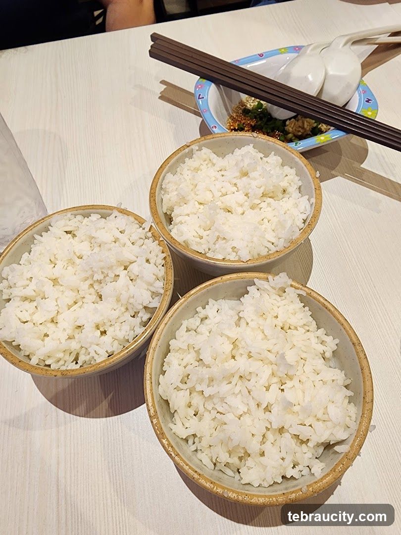 Three bowls of rice
