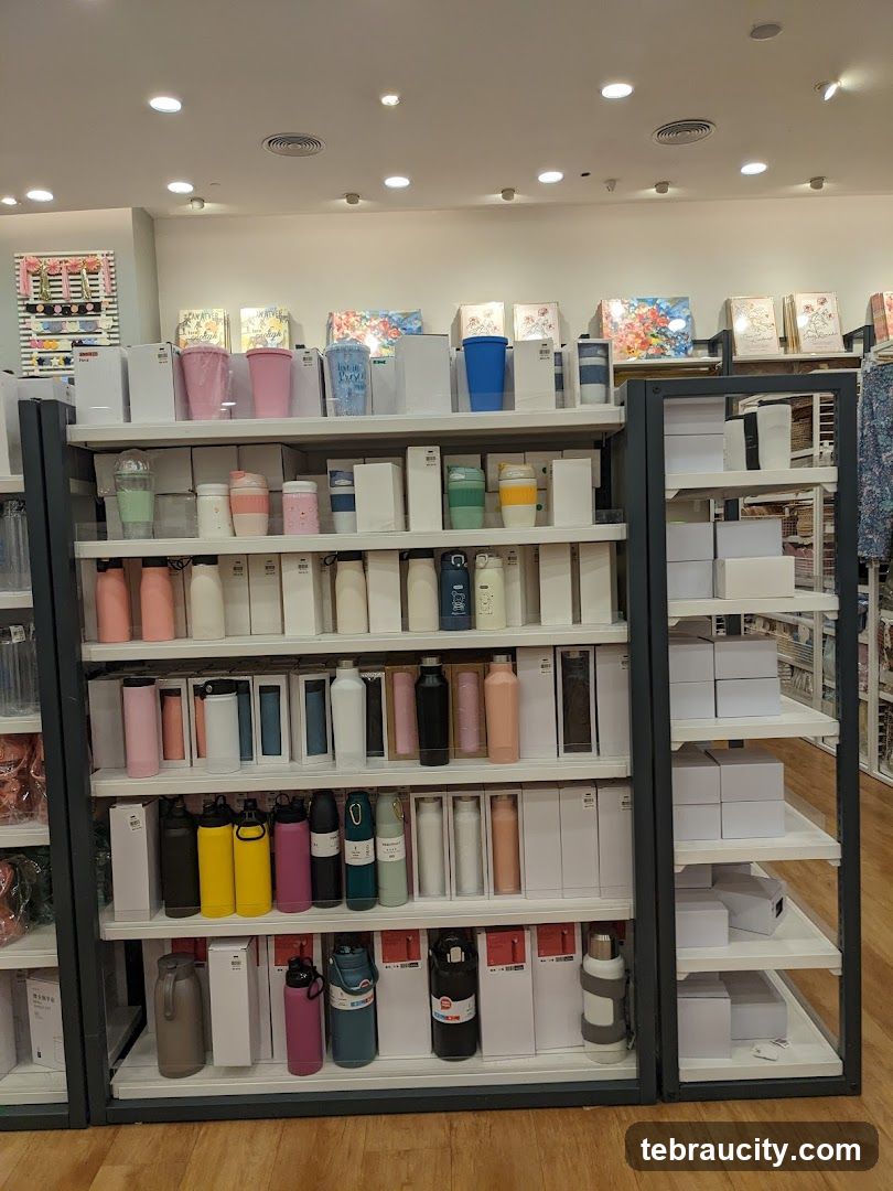 Water Bottles and Drinkware Display