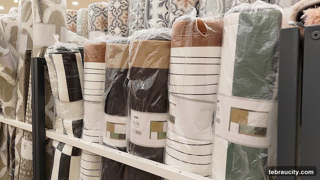 Rolled Rugs on Display