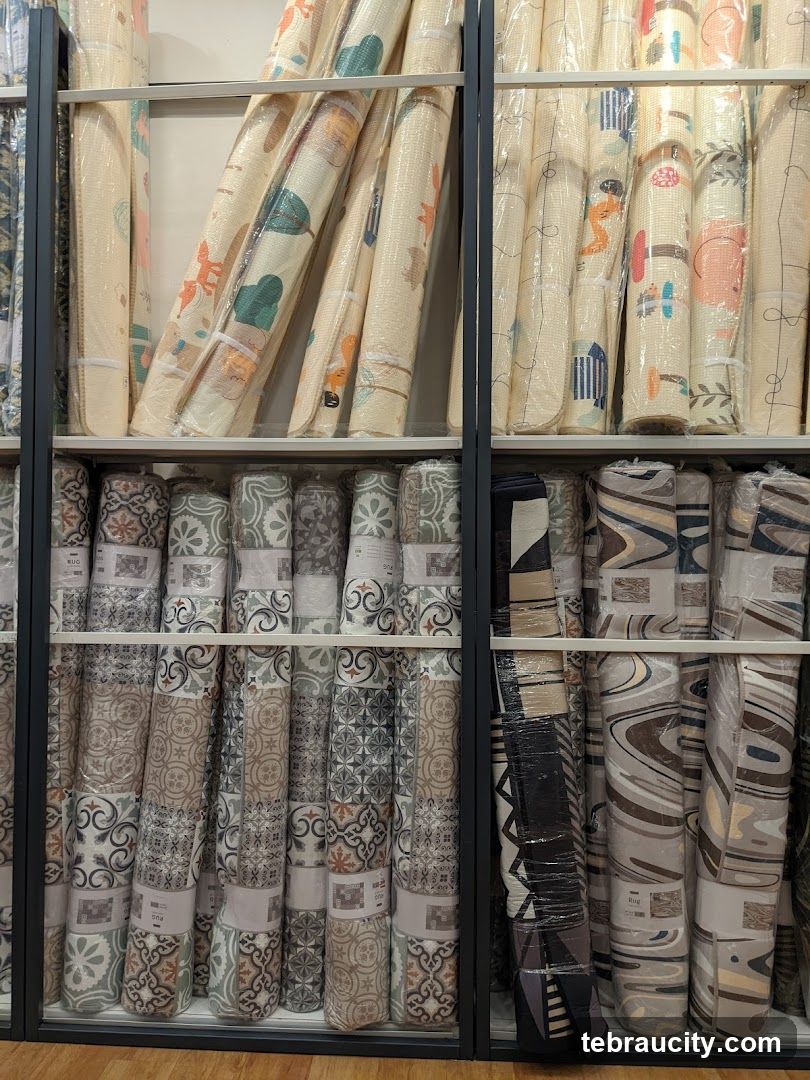 Rolled Rugs on Shelves
