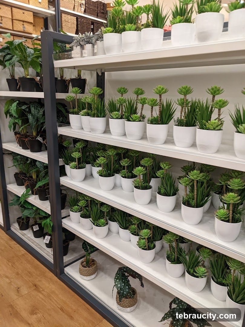 Artificial Plants on Shelves