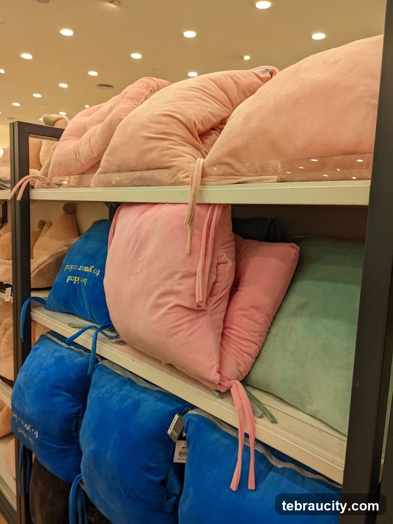 Pillows on display