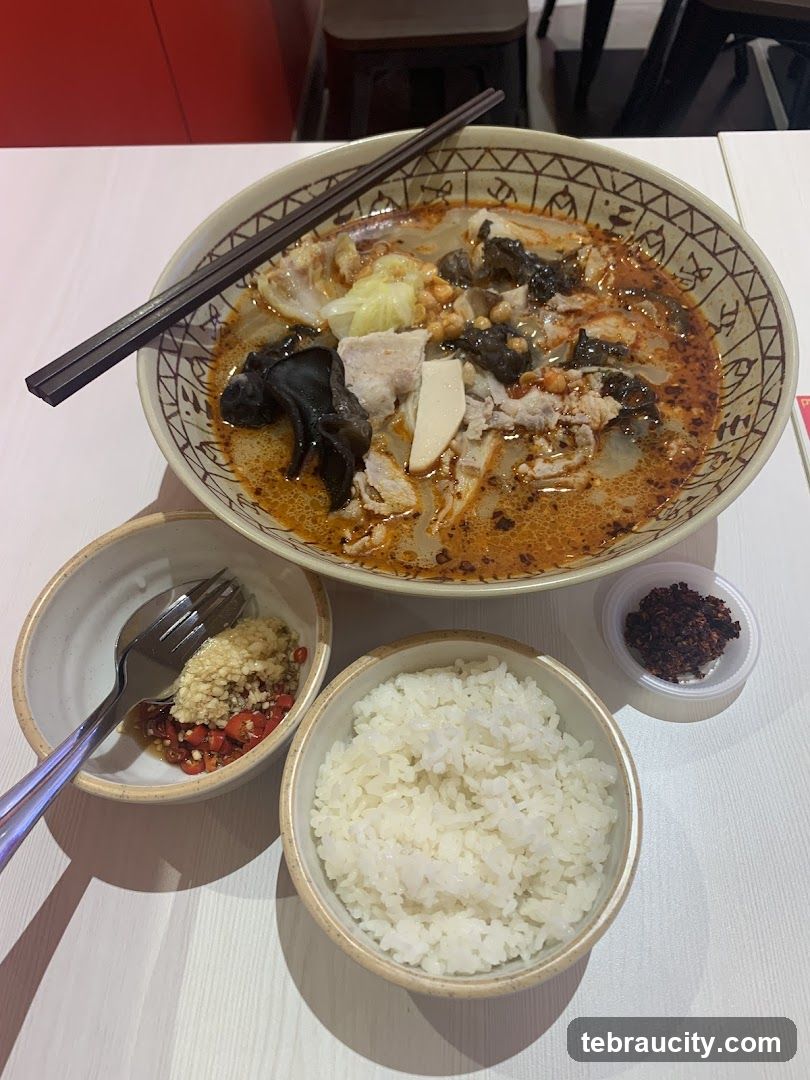 Spicy Noodle Soup with Rice