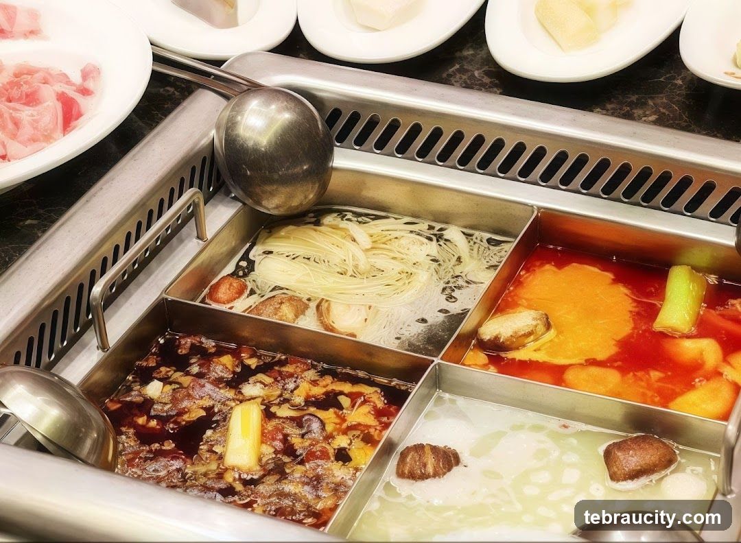 Hot Pot Broth and Ingredients