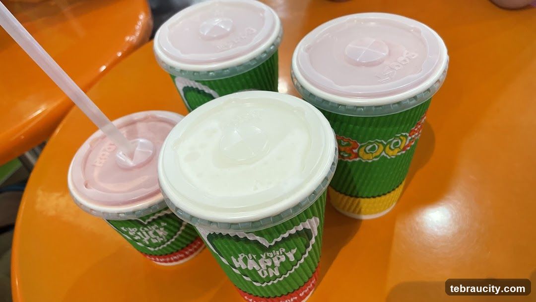 Four Drinks on Orange Table