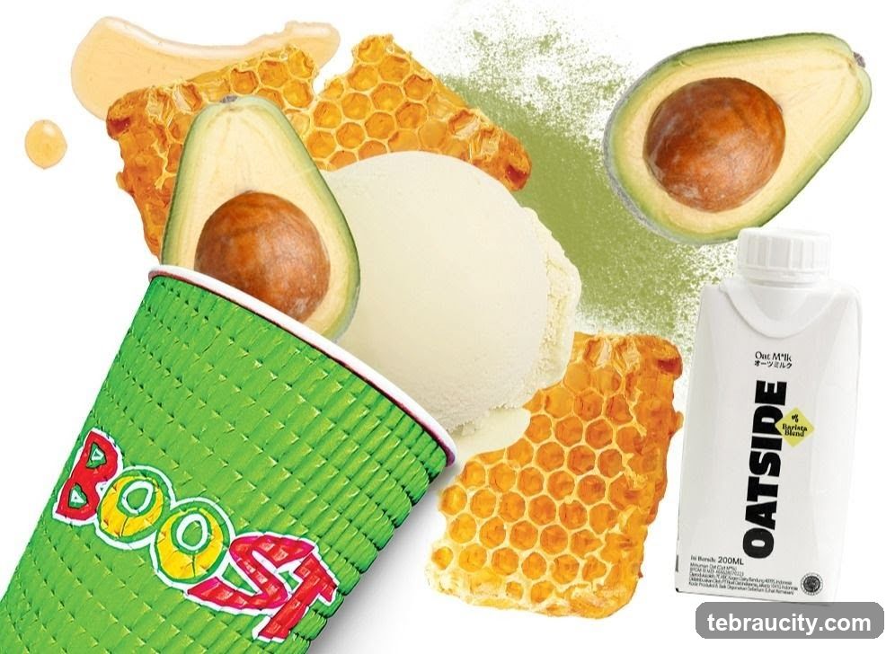 Avocado, Honeycomb, and Ice Cream Ingredients