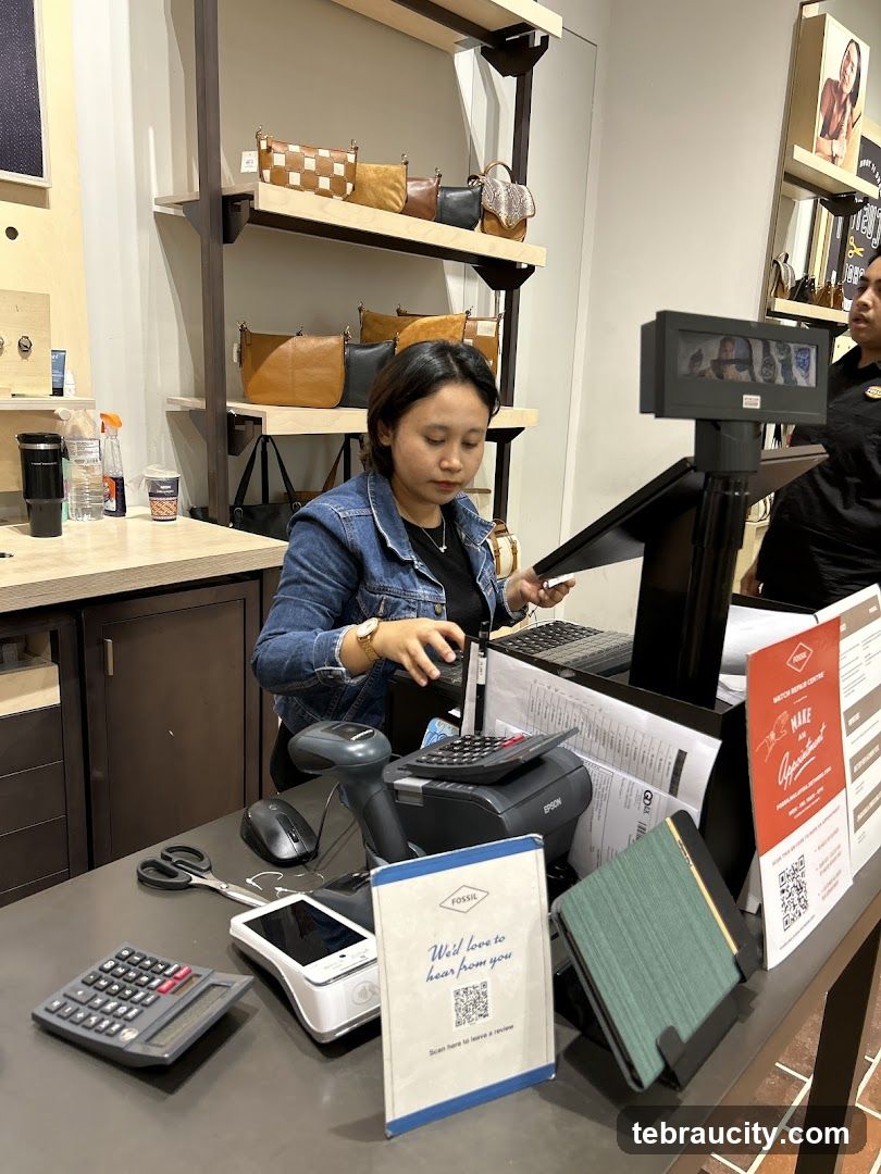 Cashier at Fossil Store