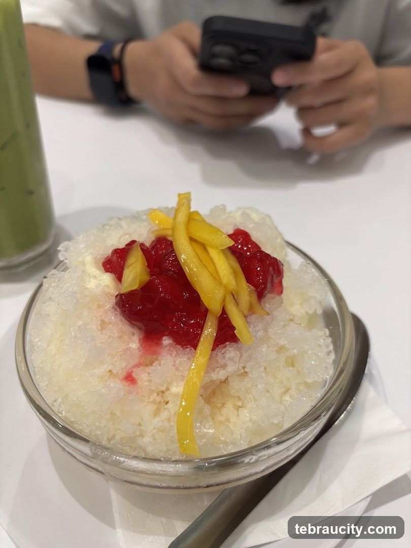 Shaved Ice Dessert with Fruit Toppings
