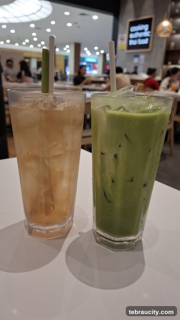 Two iced drinks on a table