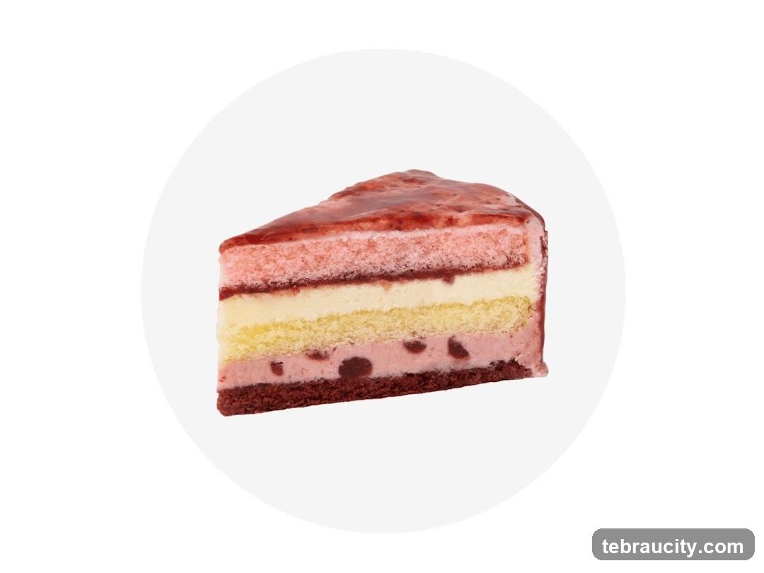 Slice of layered cake