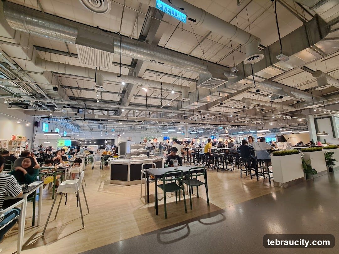 Busy Cafeteria with People Dining