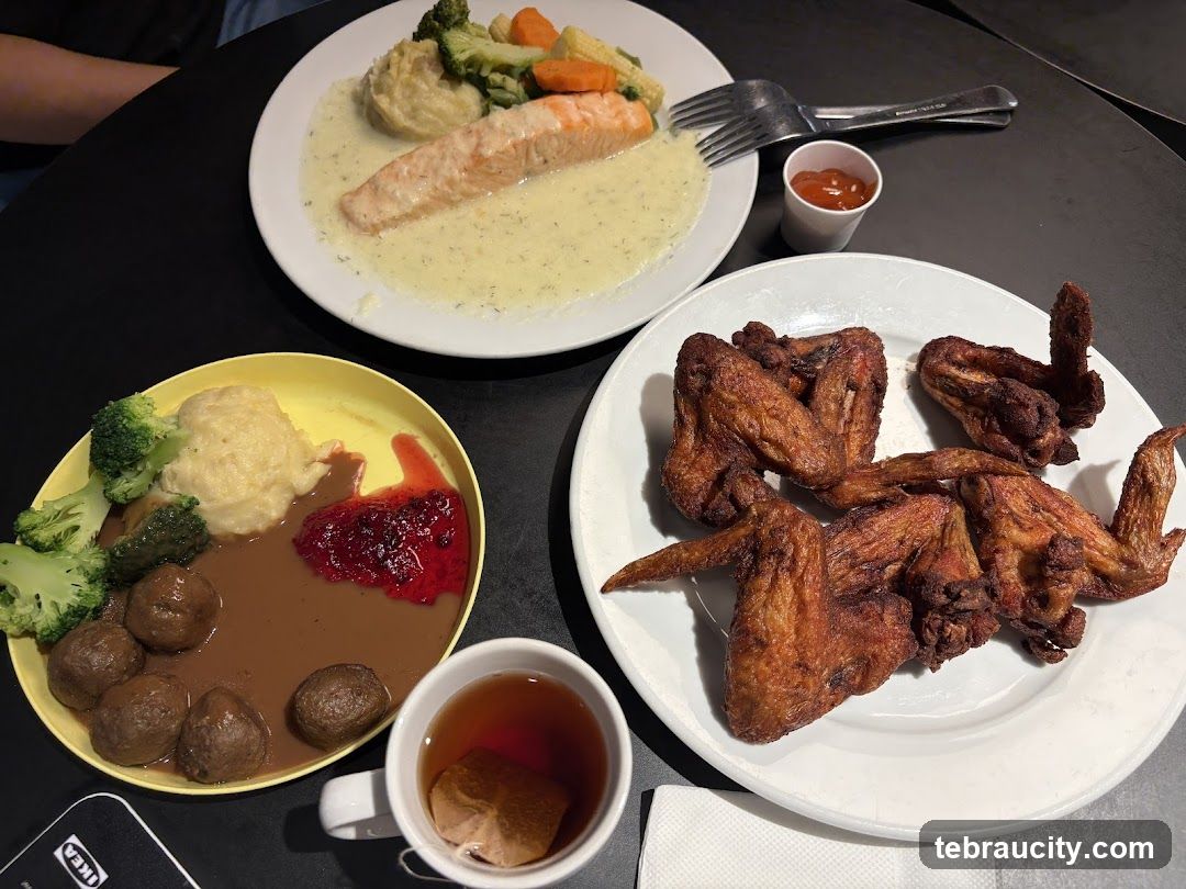 Meals with Salmon, Meatballs, and Chicken Wings
