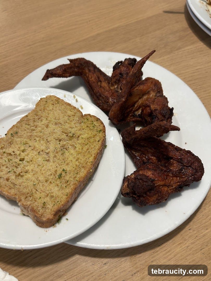 Chicken Wings and Garlic Bread