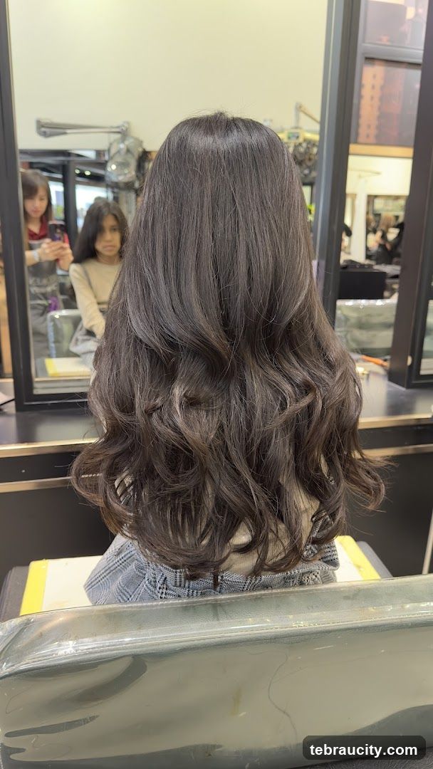 Woman's Hair Styled in Salon