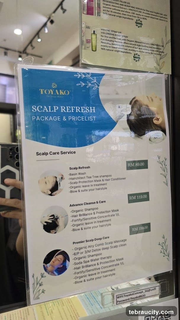 TOYAKO SCALP REFRESH PACKAGE & PRICELIST