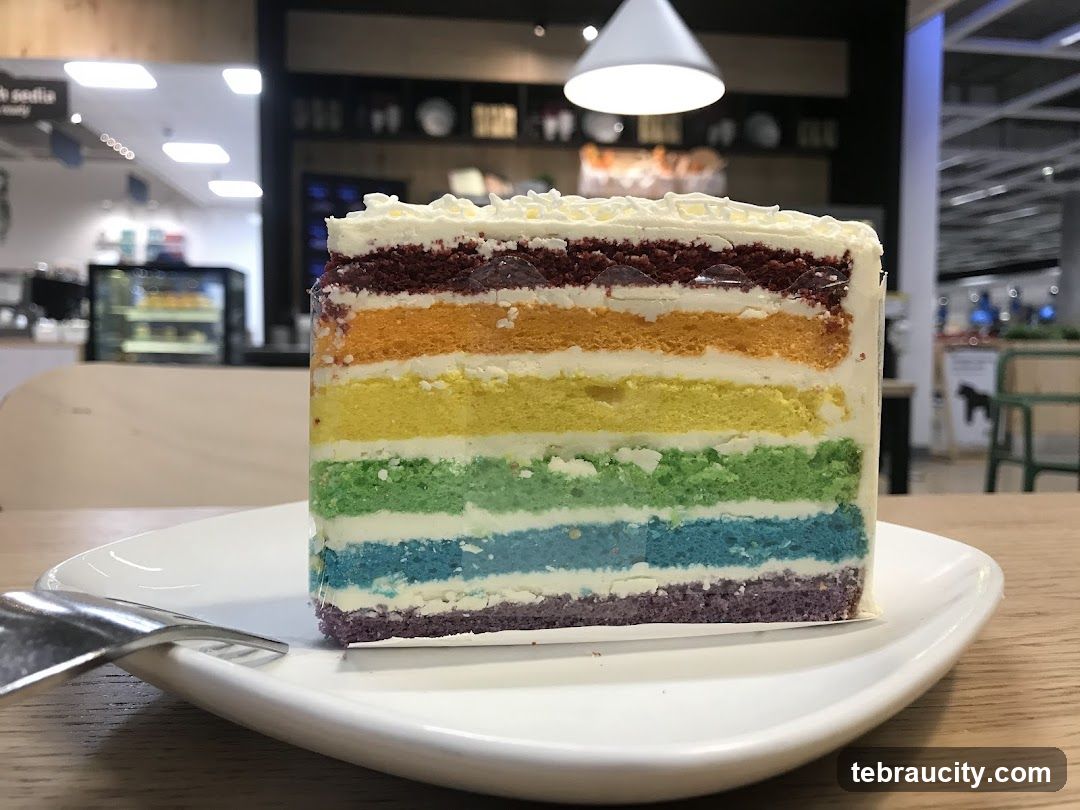 Slice of Rainbow Cake