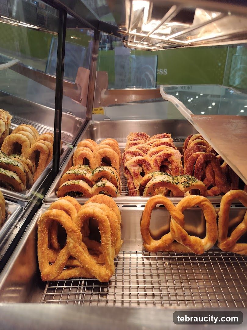 Pretzels in a Display Case