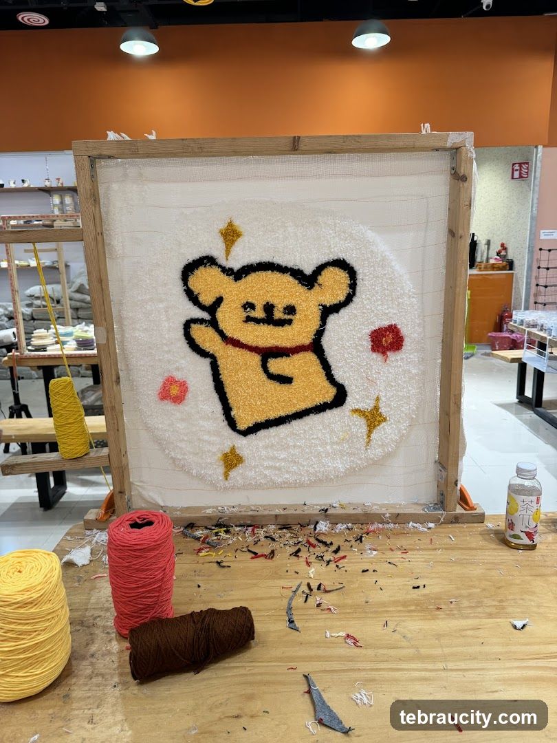 Tufting Project with Teddy Bear Design