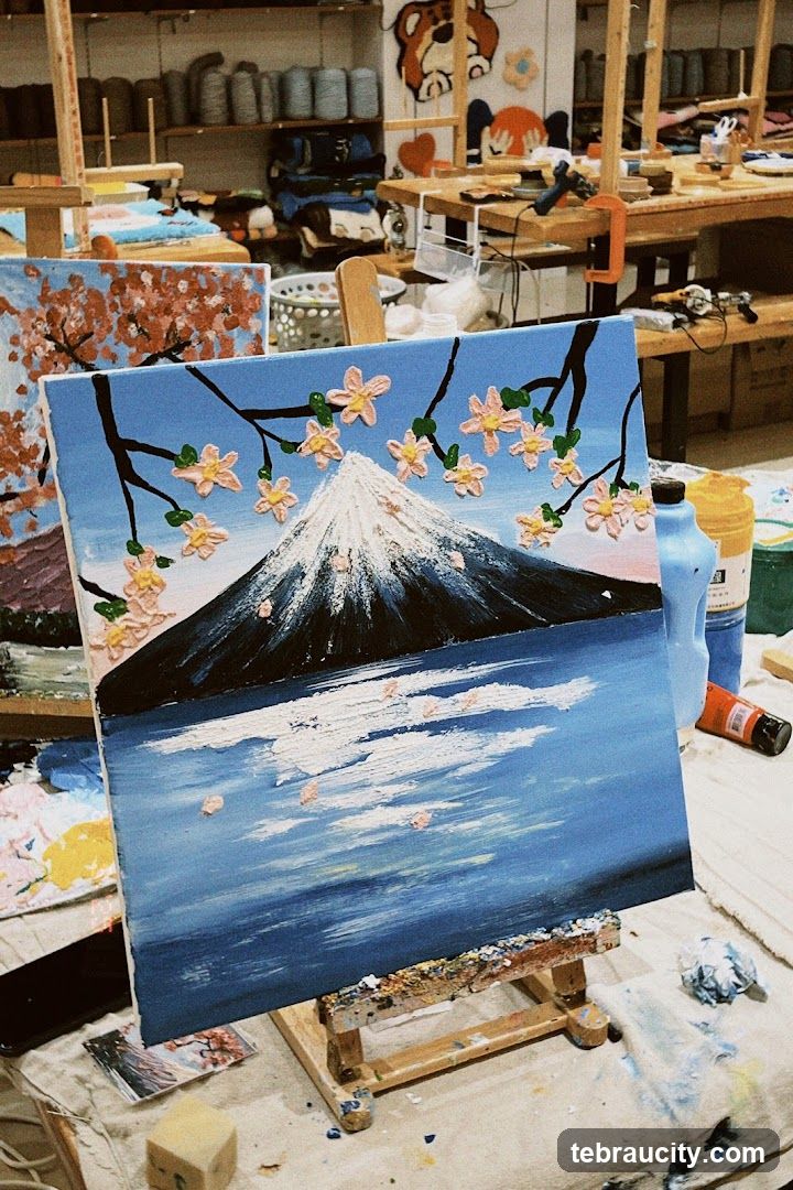 Art Studio with Mount Fuji Painting