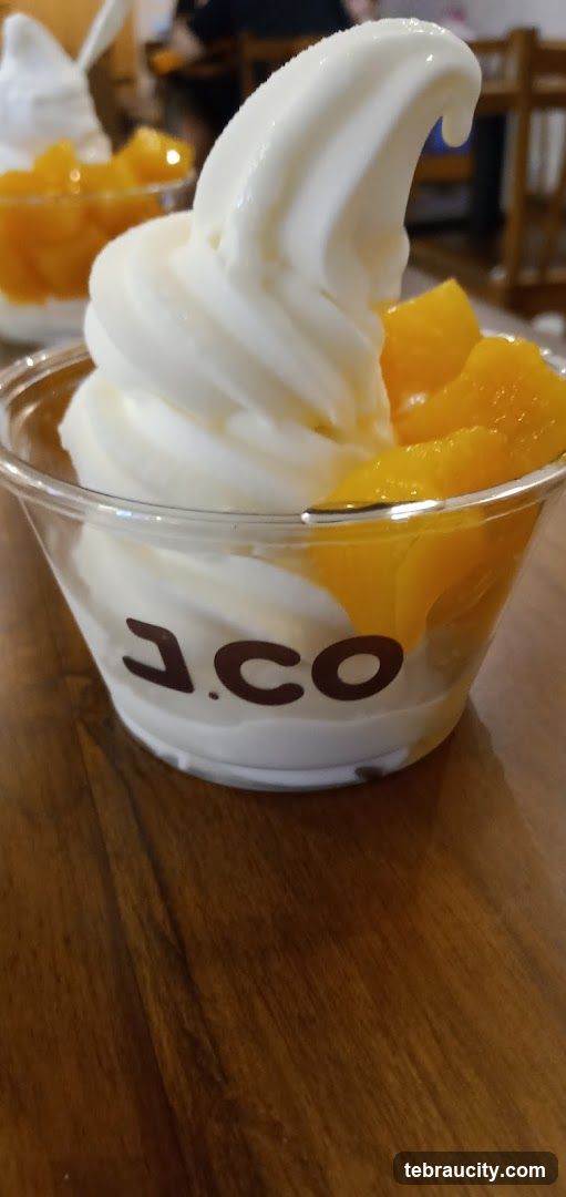 Soft Serve Ice Cream with Peaches
