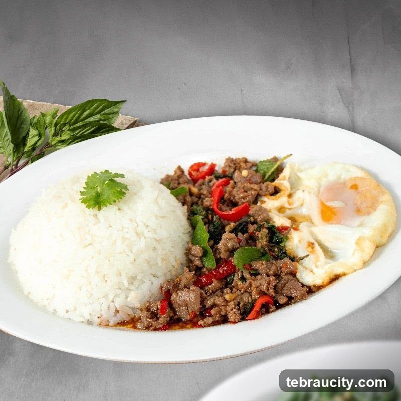 Thai Basil Beef with Rice and Fried Egg