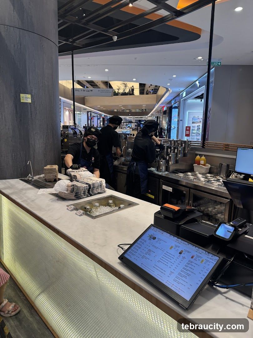 Barista preparing drinks