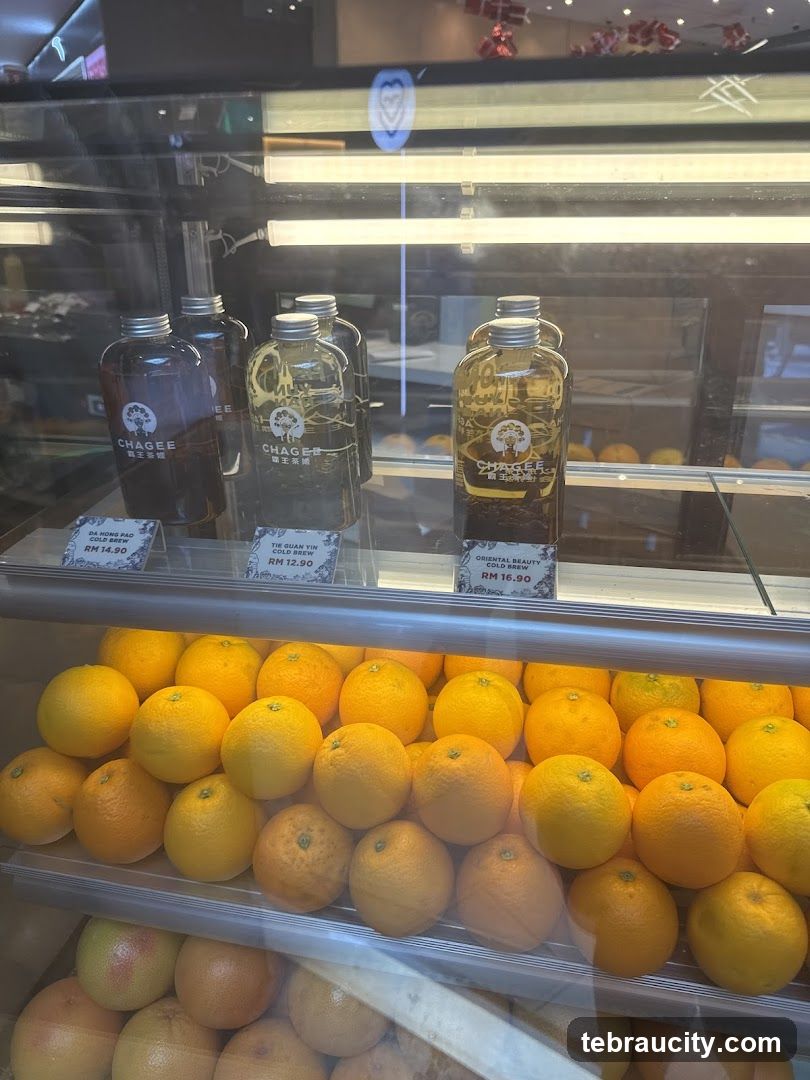 Beverages and Fruits Display