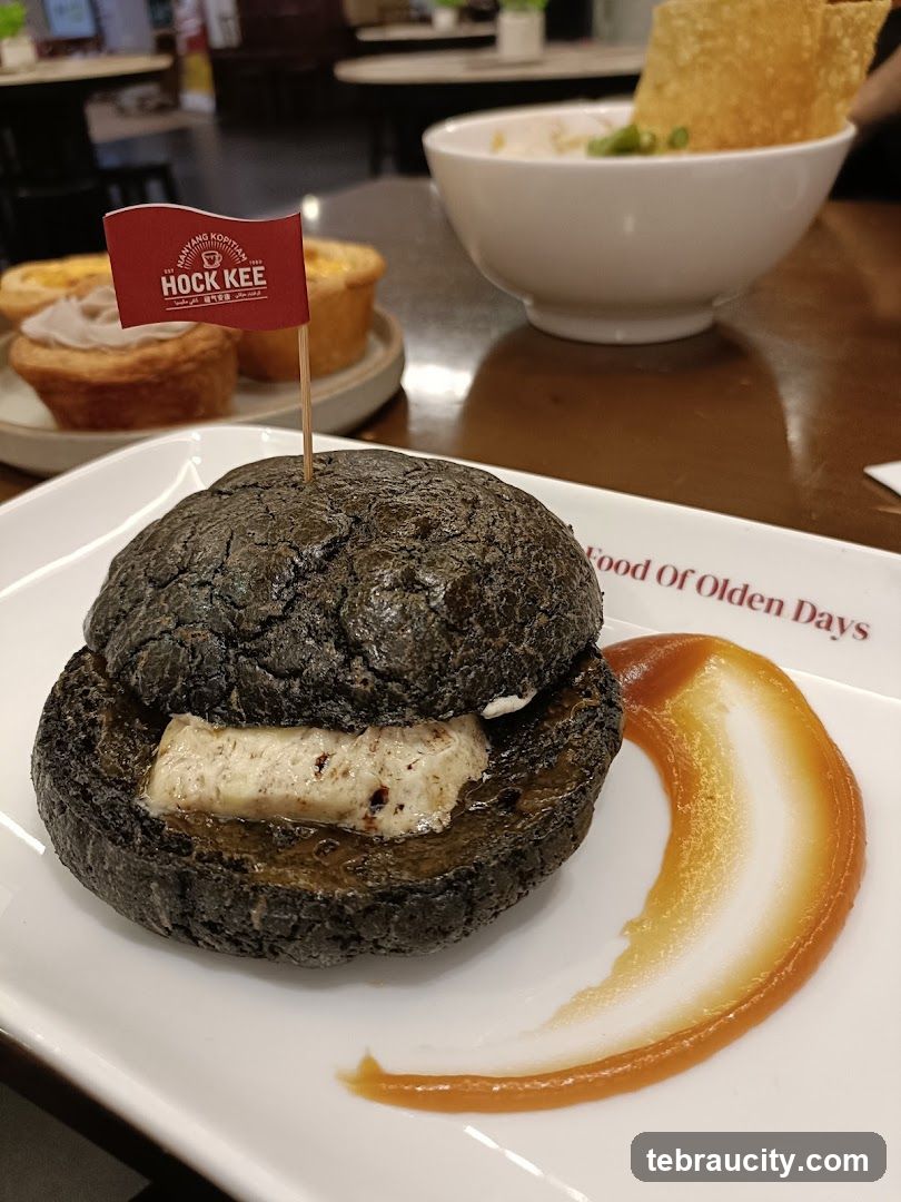 Black Burger with Sauce and Tarts