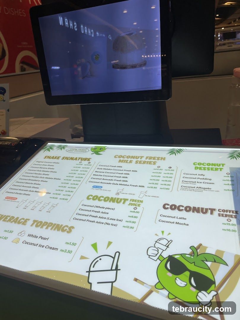 Coconut Drinks Menu