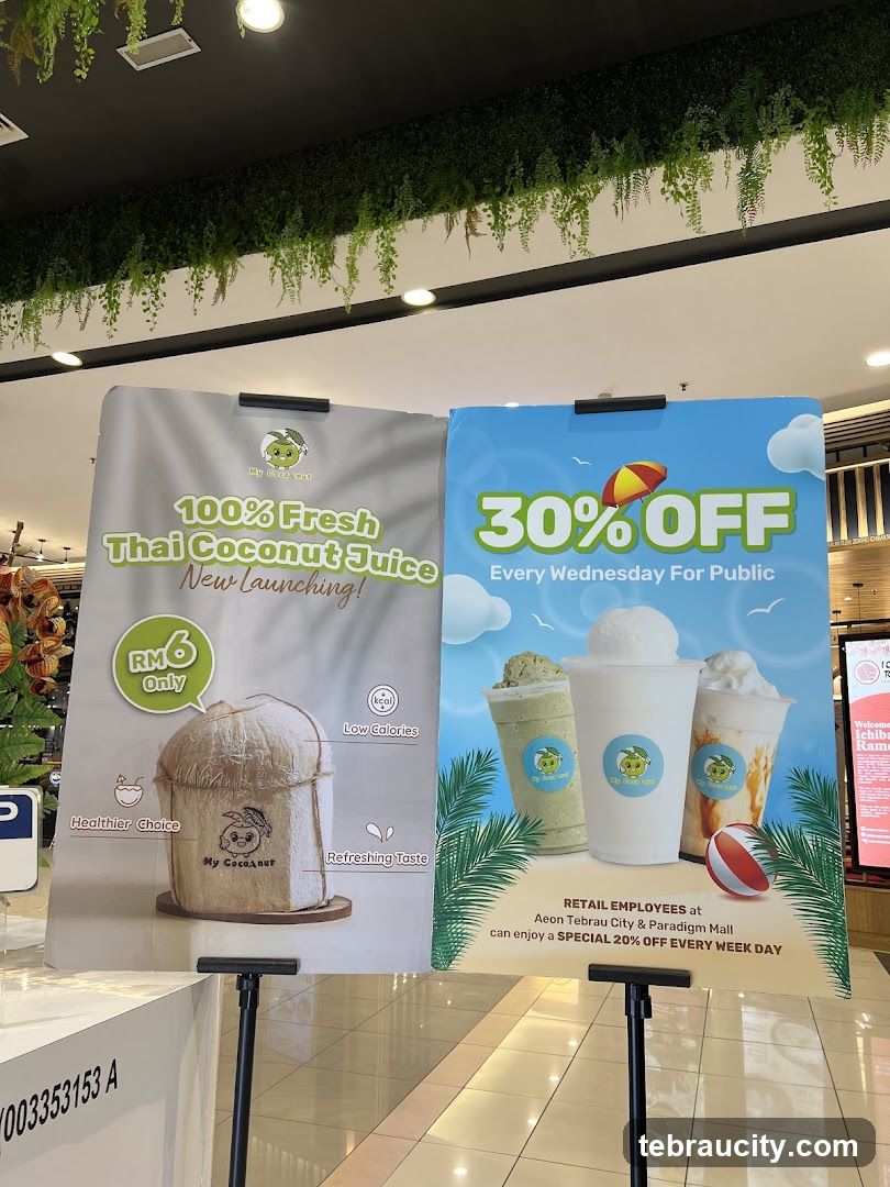 Promotional Signs for Coconut Juice