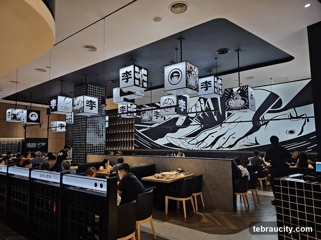 Restaurant Interior with Decorative Lighting