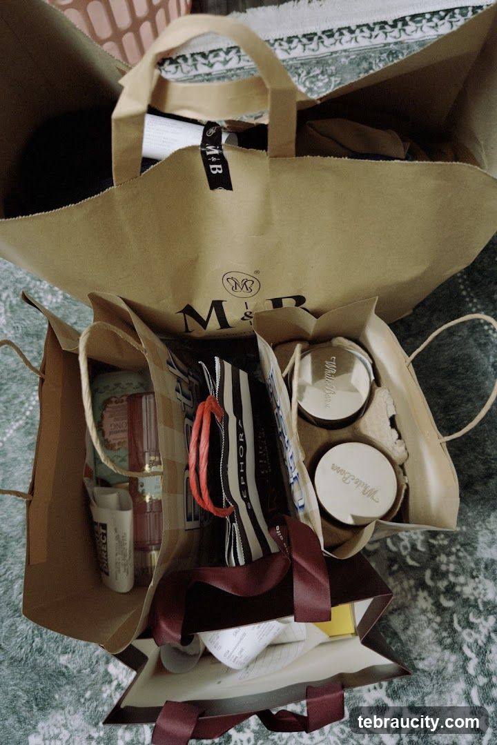 Shopping Bags with Cosmetics