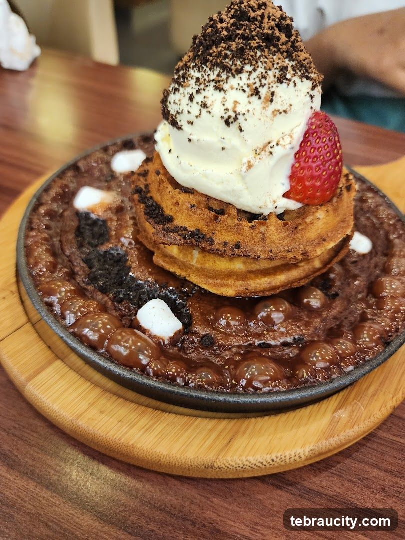 Chocolate Lava Waffle with Ice Cream
