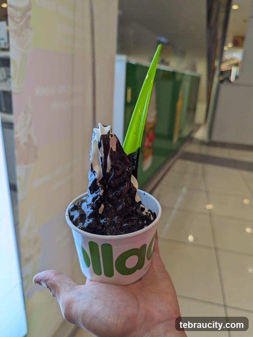 Frozen Yogurt with Chocolate Topping