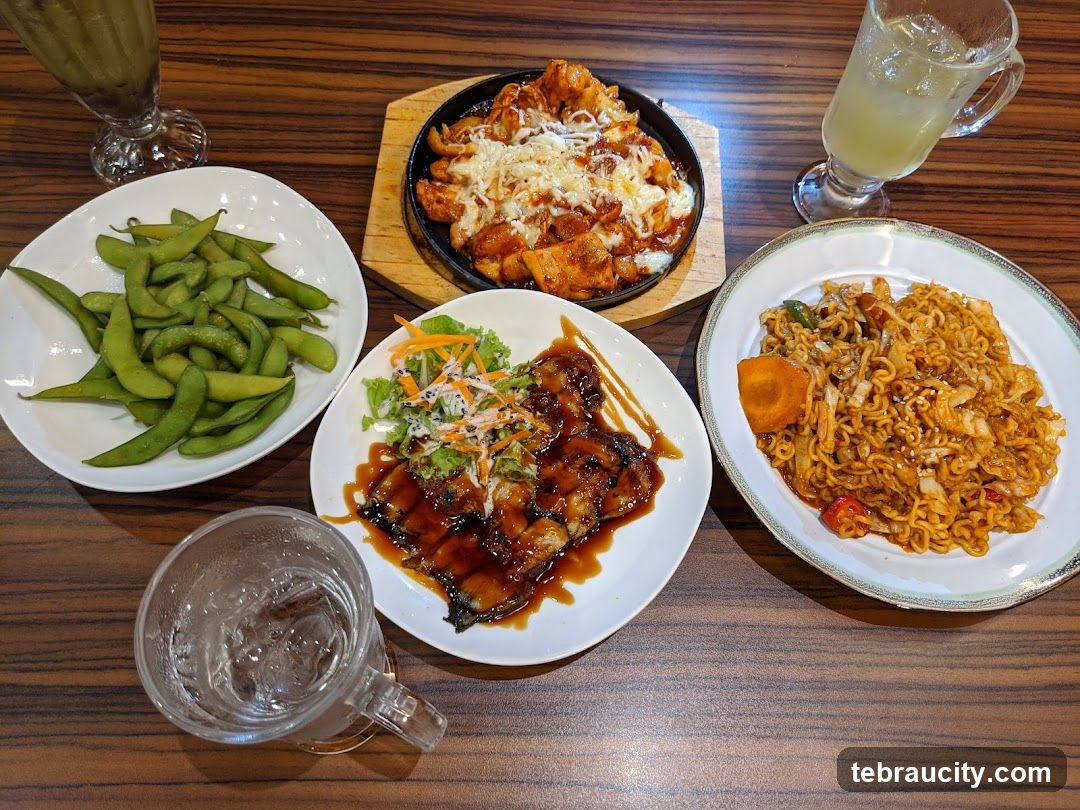 Table with various dishes