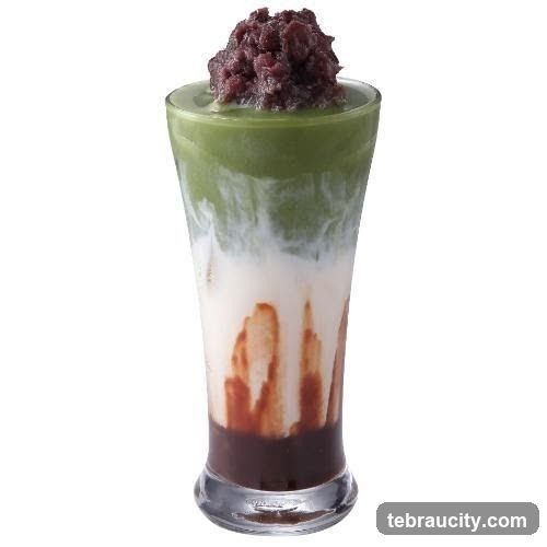 Matcha and Red Bean Drink