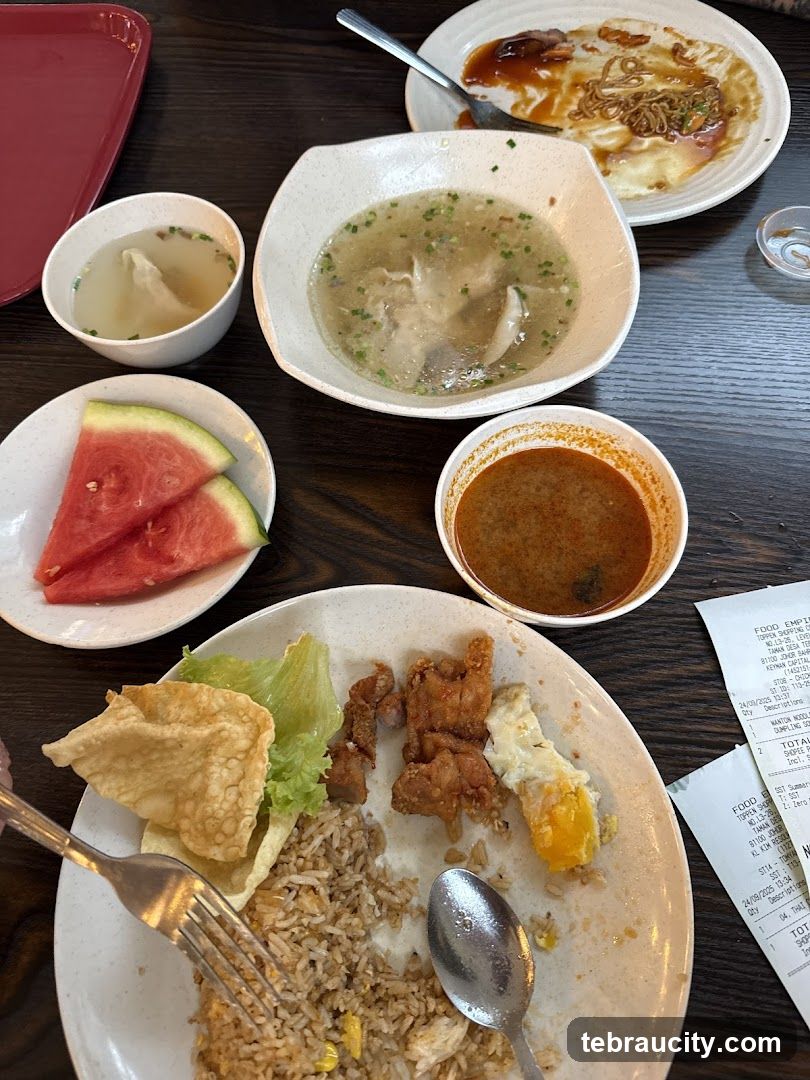 Meal with Fried Rice and Soup