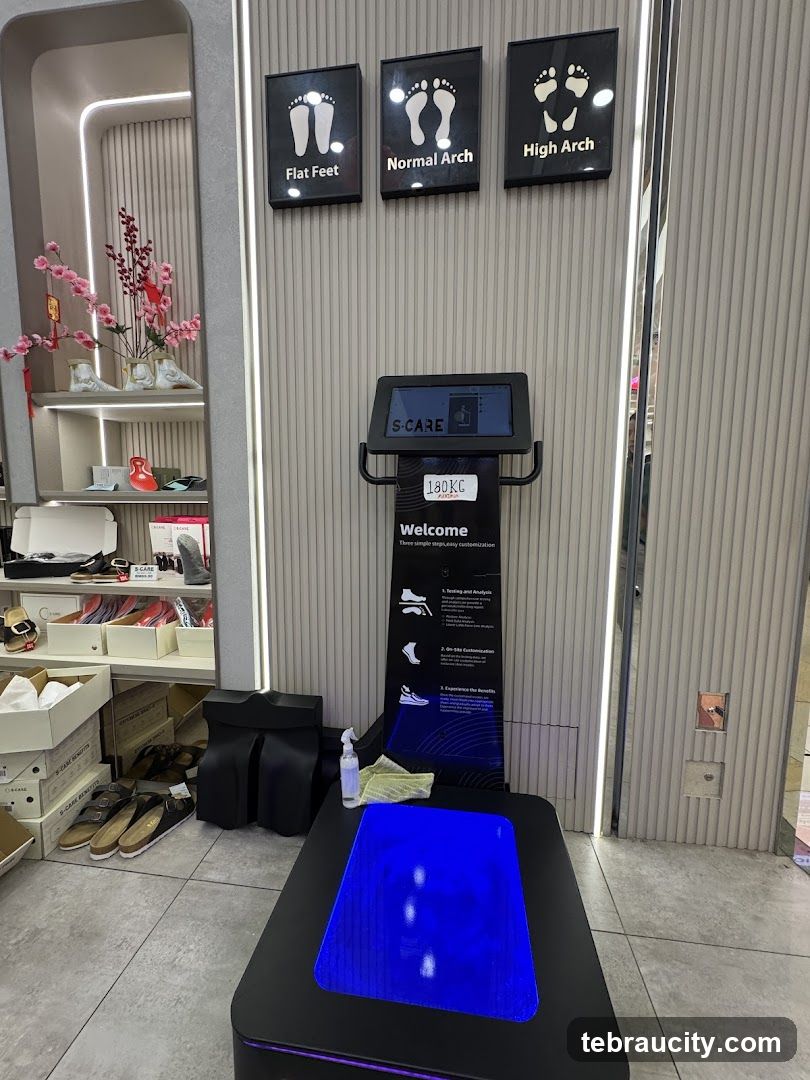 Foot scanner and shoe display