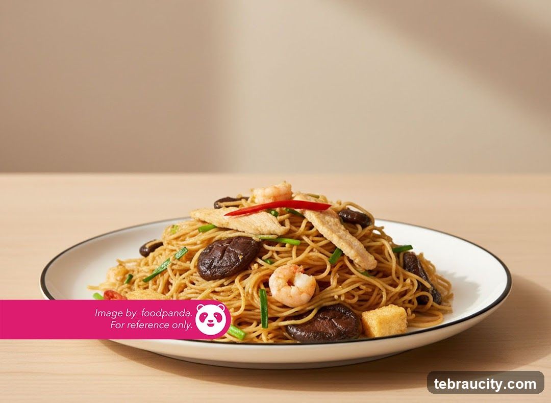 Noodles with Chicken, Shrimp, and Mushrooms