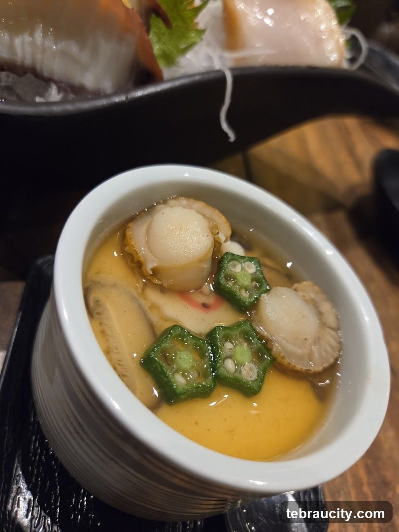 Chawanmushi with Scallops and Okra
