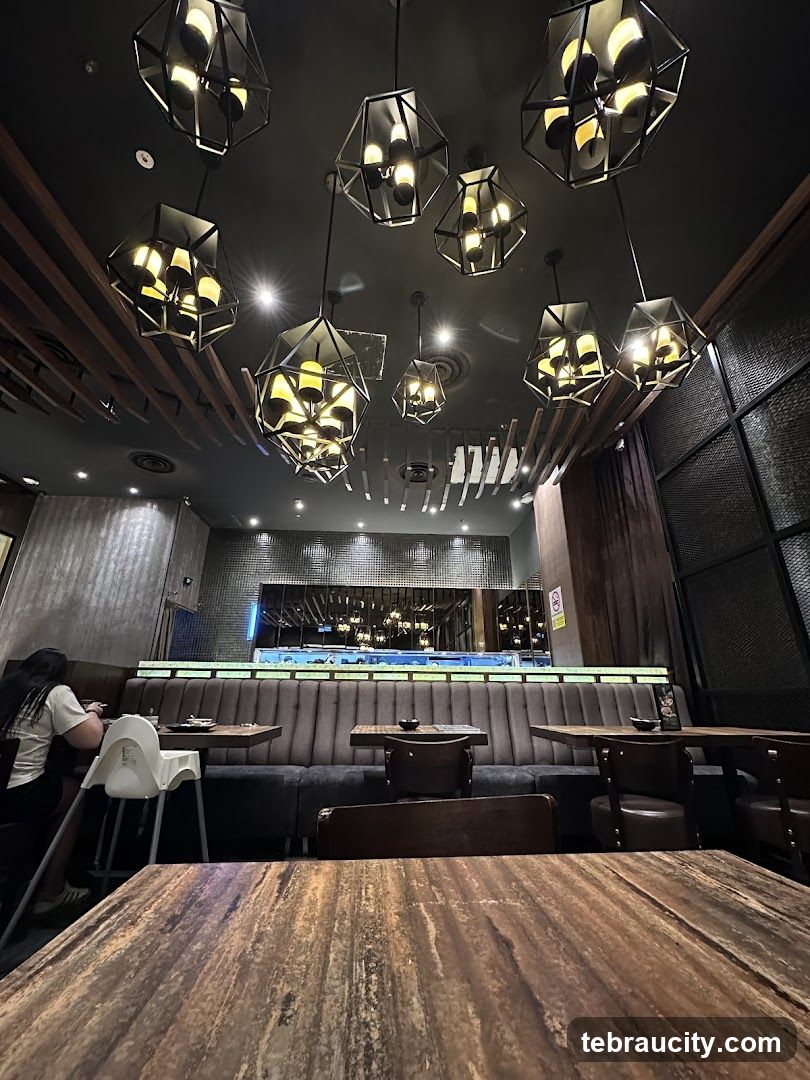 Restaurant Interior with Modern Lighting