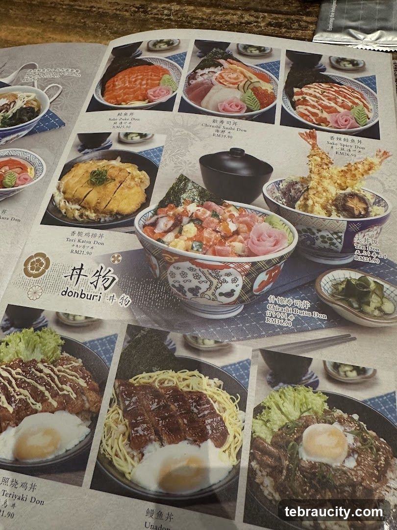 Donburi Menu