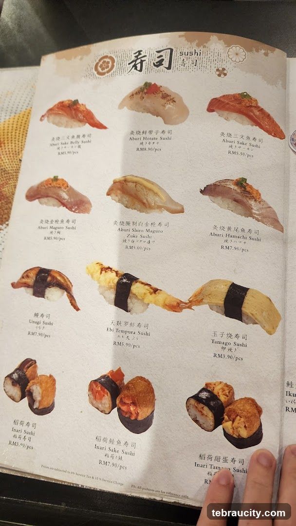 Sushi Menu
