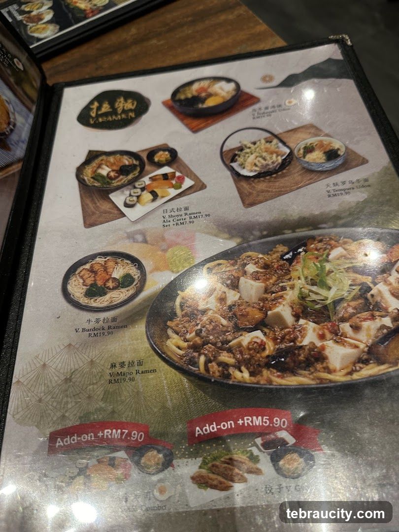 V.RAMEN Menu