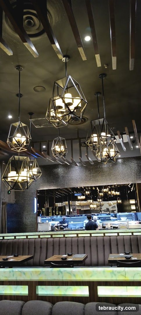 Restaurant Interior with Modern Lighting
